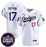 Men's Los Angeles Dodgers #17 Shohei Ohtani White 2025 Tokyo Series Limited Stitched Jersey Dzhi,baseball caps,new era cap wholesale,wholesale hats